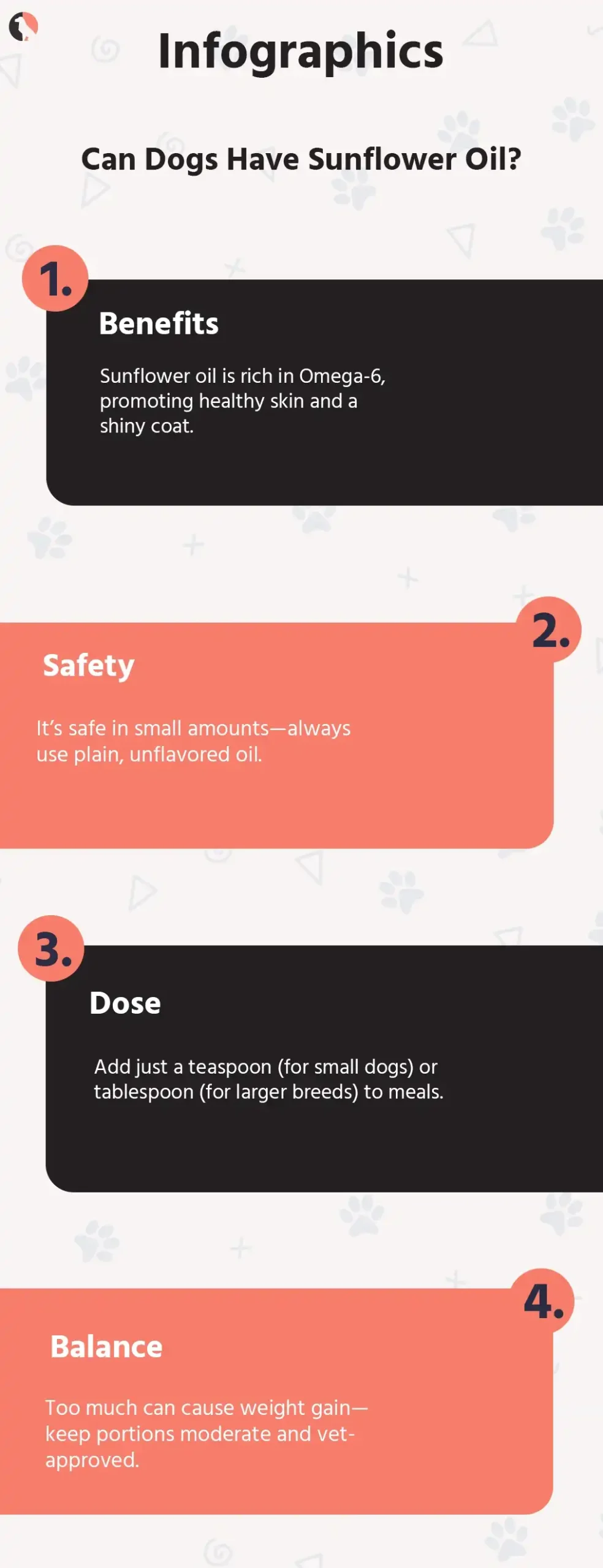 can dogs have sunflower oil